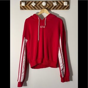 I am Gia Red & white hoodie